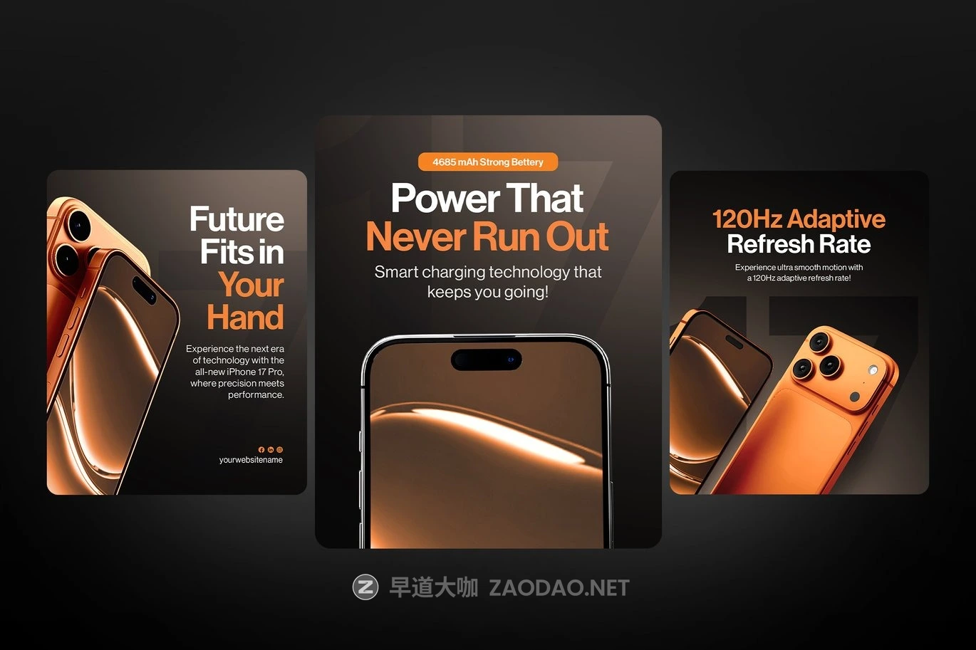 时尚美学苹果17Pro品牌推广公众号推文电商海报设计PSD模板 SmartPhone 17 Pro Social Media Post Design Templat插图1 时尚美学苹果17Pro品牌推广公众号推文电商海报设计PSD模板 SmartPhone 17 Pro Social Media Post Design Templat插图1
