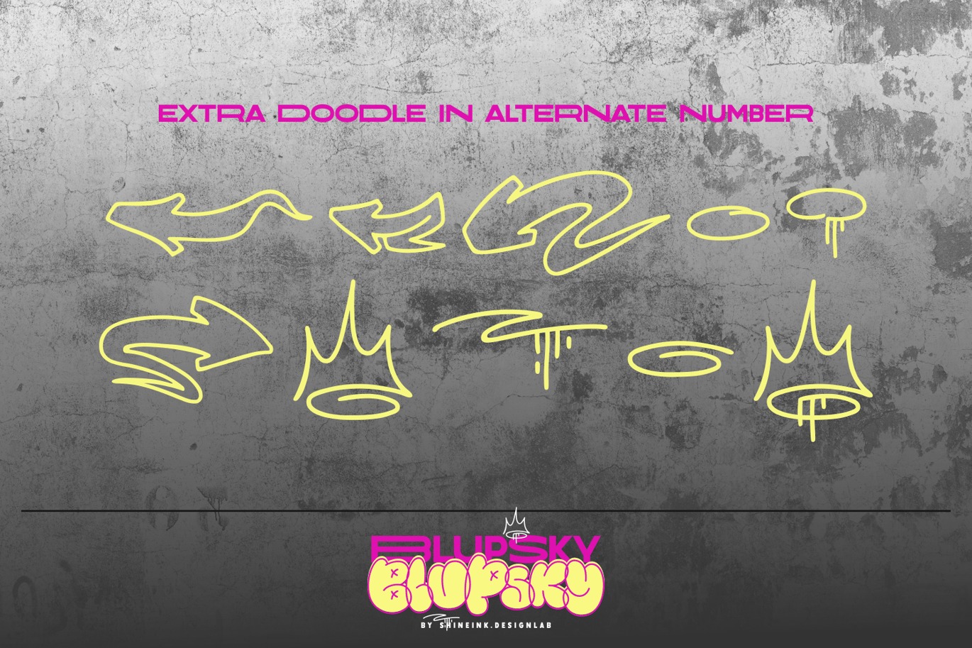 时尚涂鸦风杂志海报徽标设计无衬线英文字体安装包 Blupsky插图9 时尚涂鸦风杂志海报徽标设计无衬线英文字体安装包 Blupsky插图9