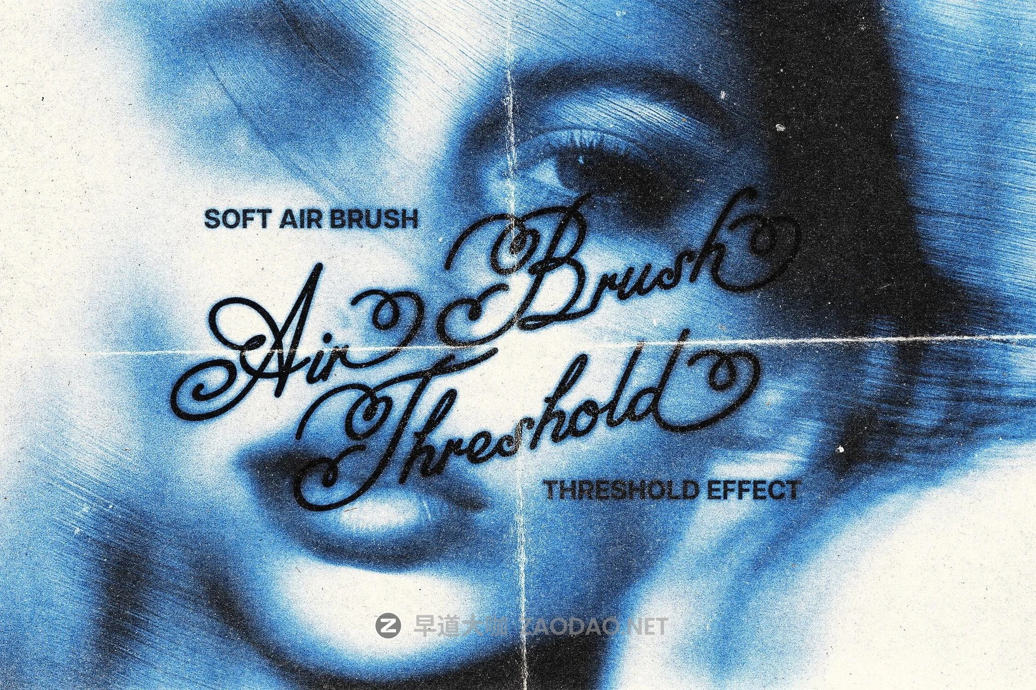 复古梦幻折痕颗粒照片效果ps特效滤镜样机 Air Brush Threshold Effect插图 复古梦幻折痕颗粒照片效果ps特效滤镜样机 Air Brush Threshold Effect插图