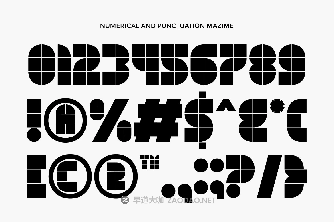 现代极简几何状品牌海报徽标设计装饰英文字体安装包 Display Mazime Font插图4 现代极简几何状品牌海报徽标设计装饰英文字体安装包 Display Mazime Font插图4