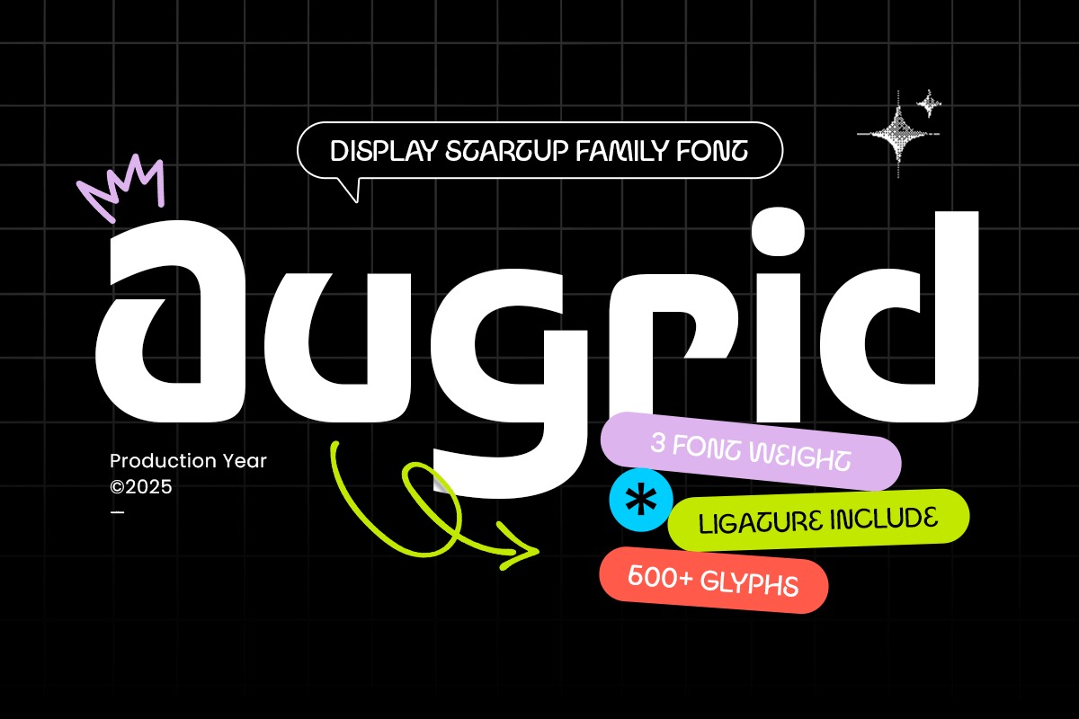 现代极简几何状品牌包装徽标设计无衬线英文字体安装包 Augrid – Minimal Logo Font Family特色图 现代极简几何状品牌包装徽标设计无衬线英文字体安装包 Augrid – Minimal Logo Font Family