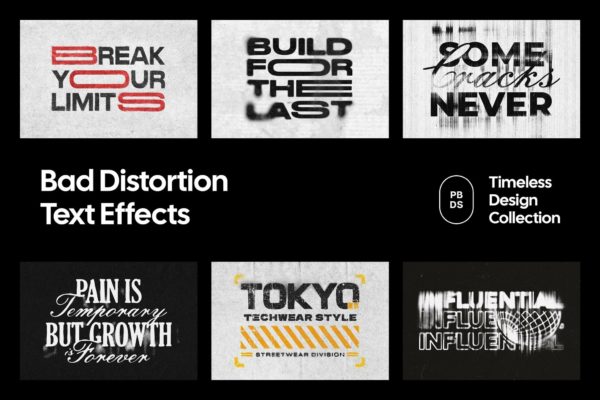 做旧折痕墨印logo标题字体设计ps文本特效样机 Bad Distortion Text Effects特色图 做旧折痕墨印logo标题字体设计ps文本特效样机 Bad Distortion Text Effects