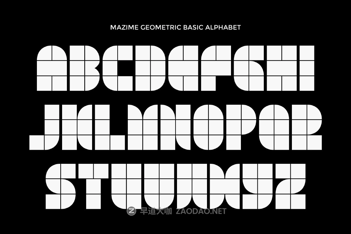 现代极简几何状品牌海报徽标设计装饰英文字体安装包 Display Mazime Font插图7 现代极简几何状品牌海报徽标设计装饰英文字体安装包 Display Mazime Font插图7