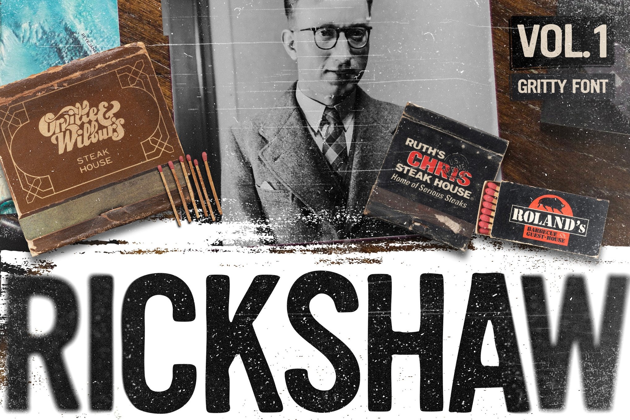 时尚复古杂志海报徽标设计无衬线英文字体安装包 Rickshaw – Gritty Display Font特色图 时尚复古杂志海报徽标设计无衬线英文字体安装包 Rickshaw – Gritty Display Font