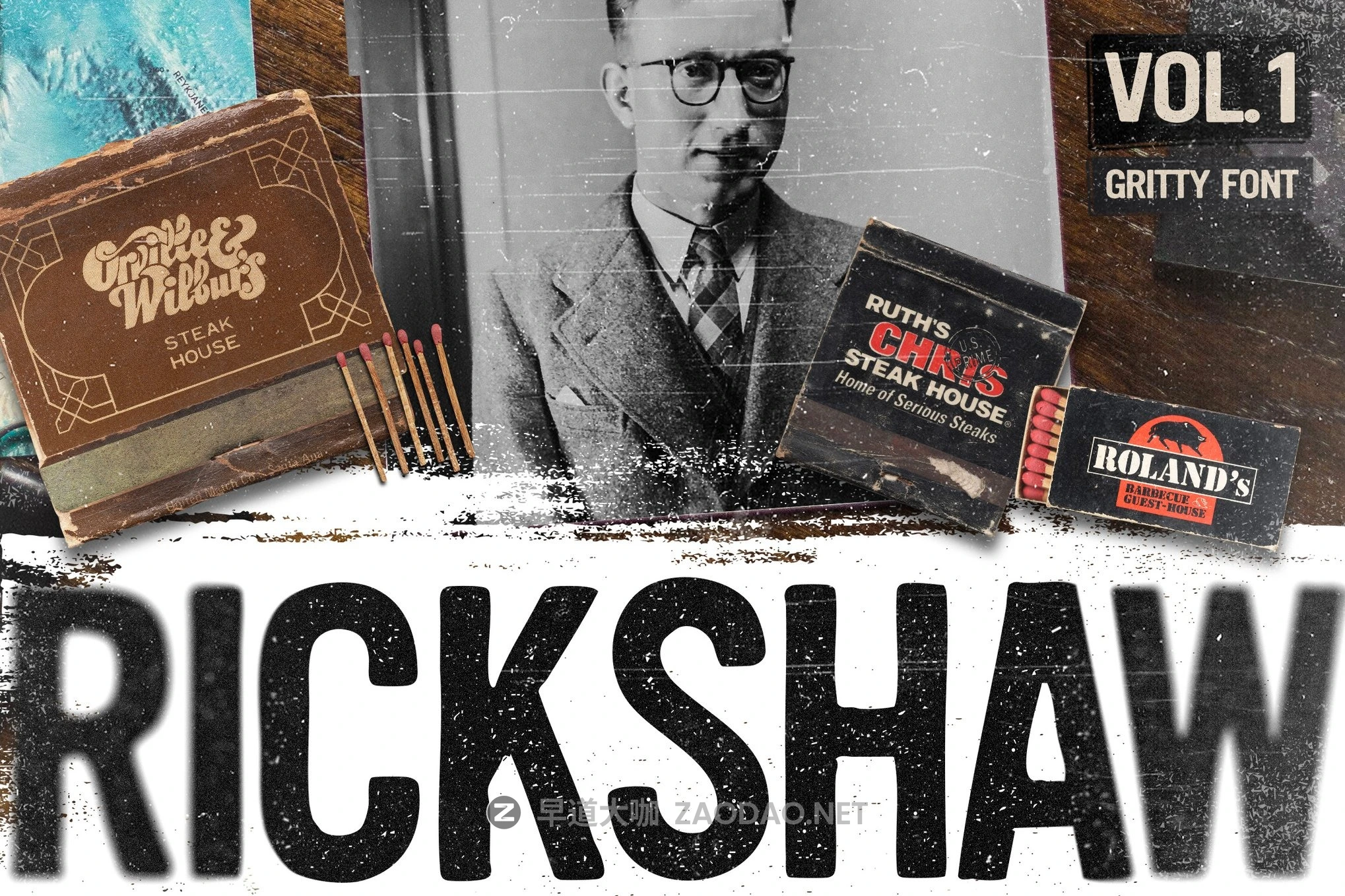 时尚复古杂志海报徽标设计无衬线英文字体安装包 Rickshaw – Gritty Display Font插图 时尚复古杂志海报徽标设计无衬线英文字体安装包 Rickshaw – Gritty Display Font插图