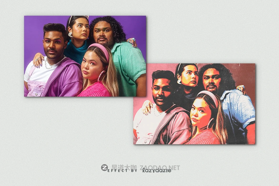 创意波谱艺术划痕做旧照片效果ps特效滤镜样机 Grunge Pop Art Image Effect Mockup插图2 创意波谱艺术划痕做旧照片效果ps特效滤镜样机 Grunge Pop Art Image Effect Mockup插图2