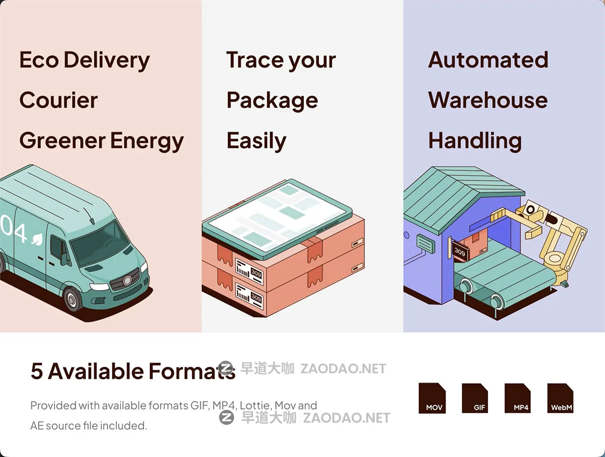 10组智能物流仓库货物送货配送快递包裹追踪插画动画MP4视频素材 Loopbox – Animated Delivery Illustrations Set插图4 10组智能物流仓库货物送货配送快递包裹追踪插画动画MP4视频素材 Loopbox – Animated Delivery Illustrations Set插图4