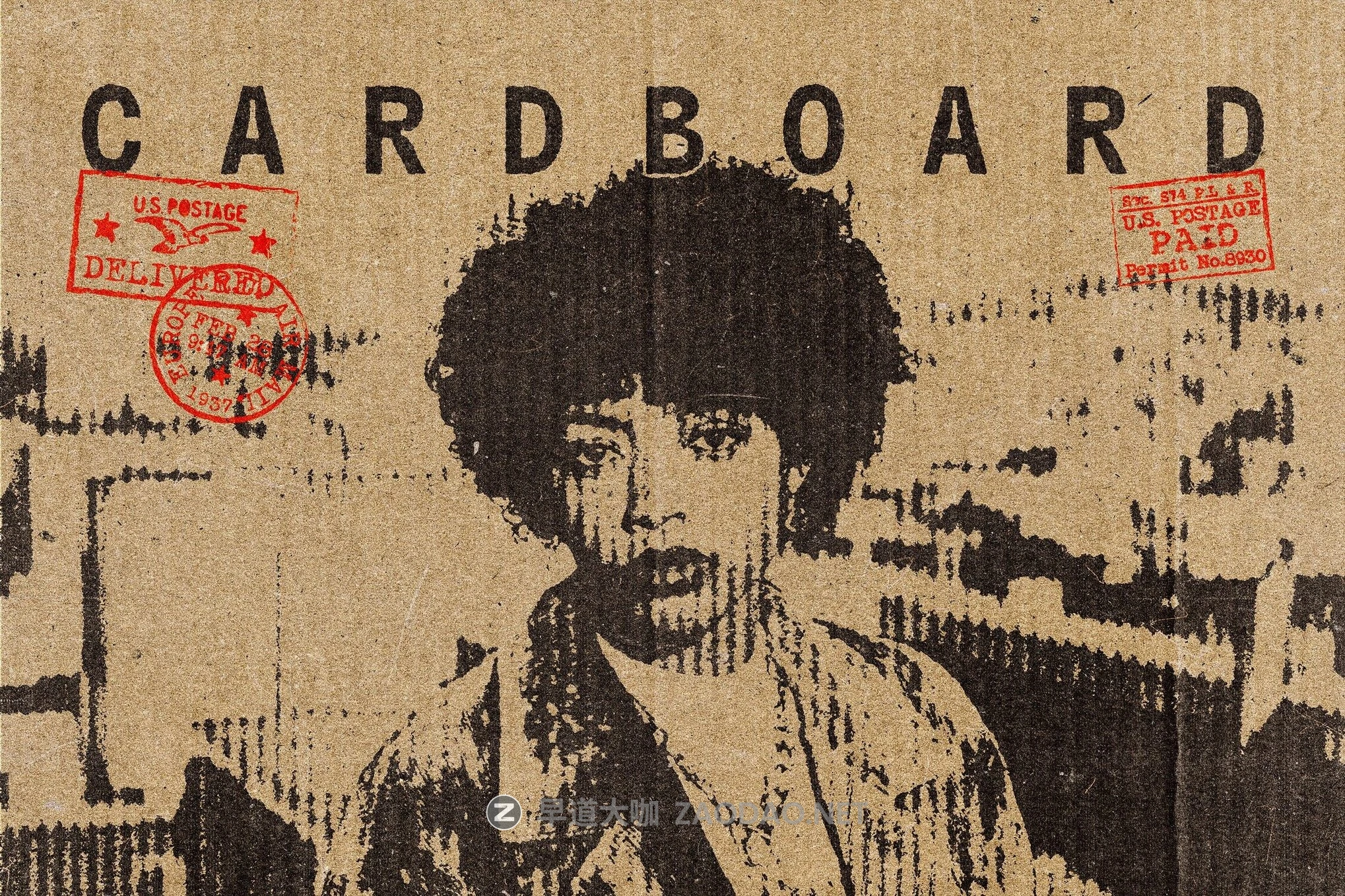 瓦楞纸板条纹半调照片效果ps特效滤镜样机 Cardboard Line Photo Print插图 瓦楞纸板条纹半调照片效果ps特效滤镜样机 Cardboard Line Photo Print插图