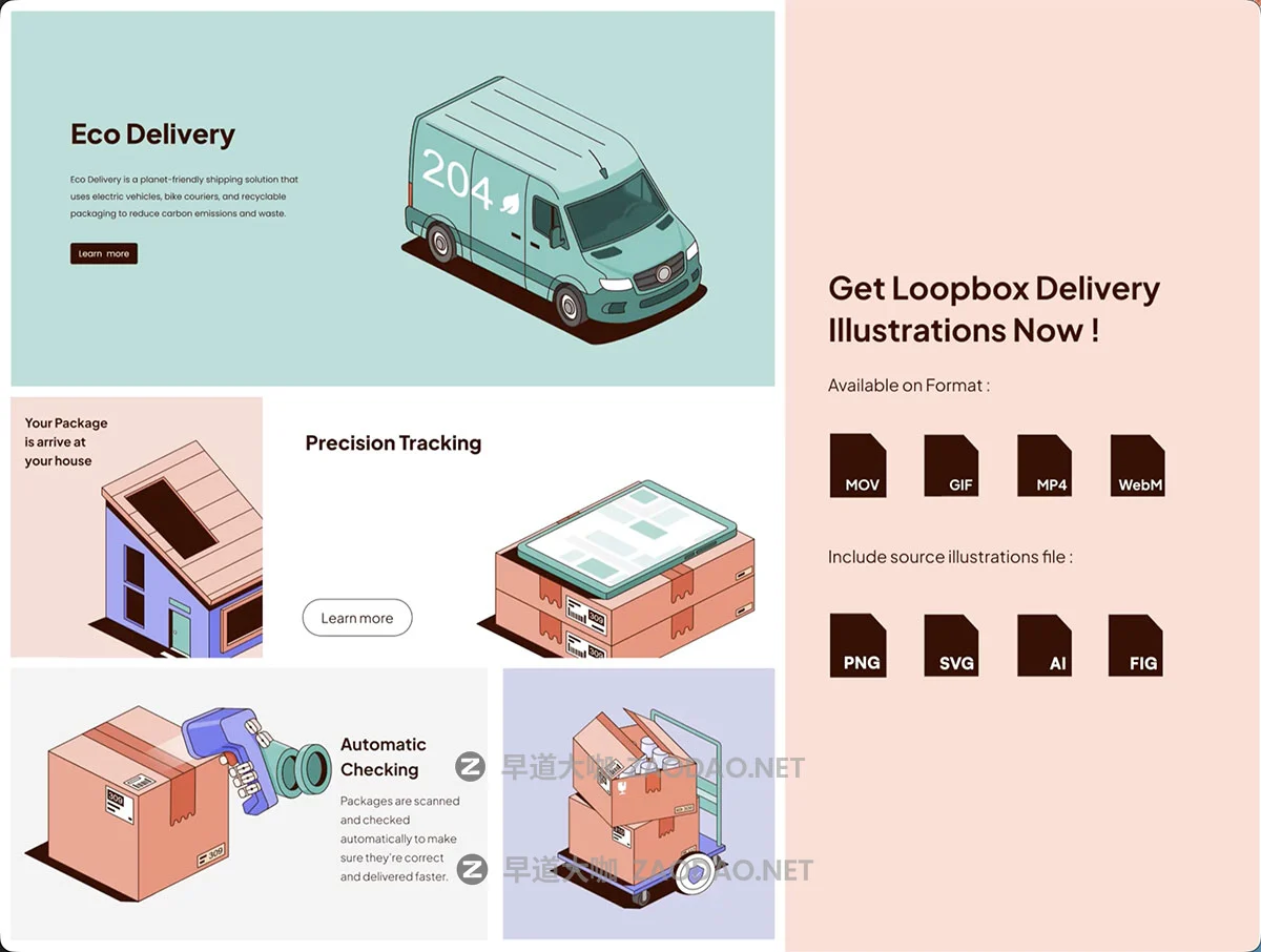 10组智能物流仓库货物送货配送快递包裹追踪插画动画MP4视频素材 Loopbox – Animated Delivery Illustrations Set插图5 10组智能物流仓库货物送货配送快递包裹追踪插画动画MP4视频素材 Loopbox – Animated Delivery Illustrations Set插图5