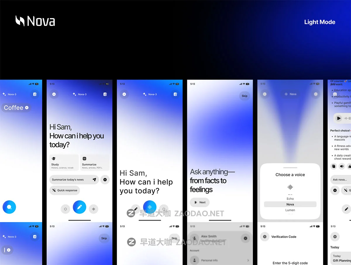 72屏双配色AI智能语音图片生成手机移动应用程序app ui界面设计figma模板 Nova – AI Assistant App插图5 72屏双配色AI智能语音图片生成手机移动应用程序app ui界面设计figma模板 Nova – AI Assistant App插图5