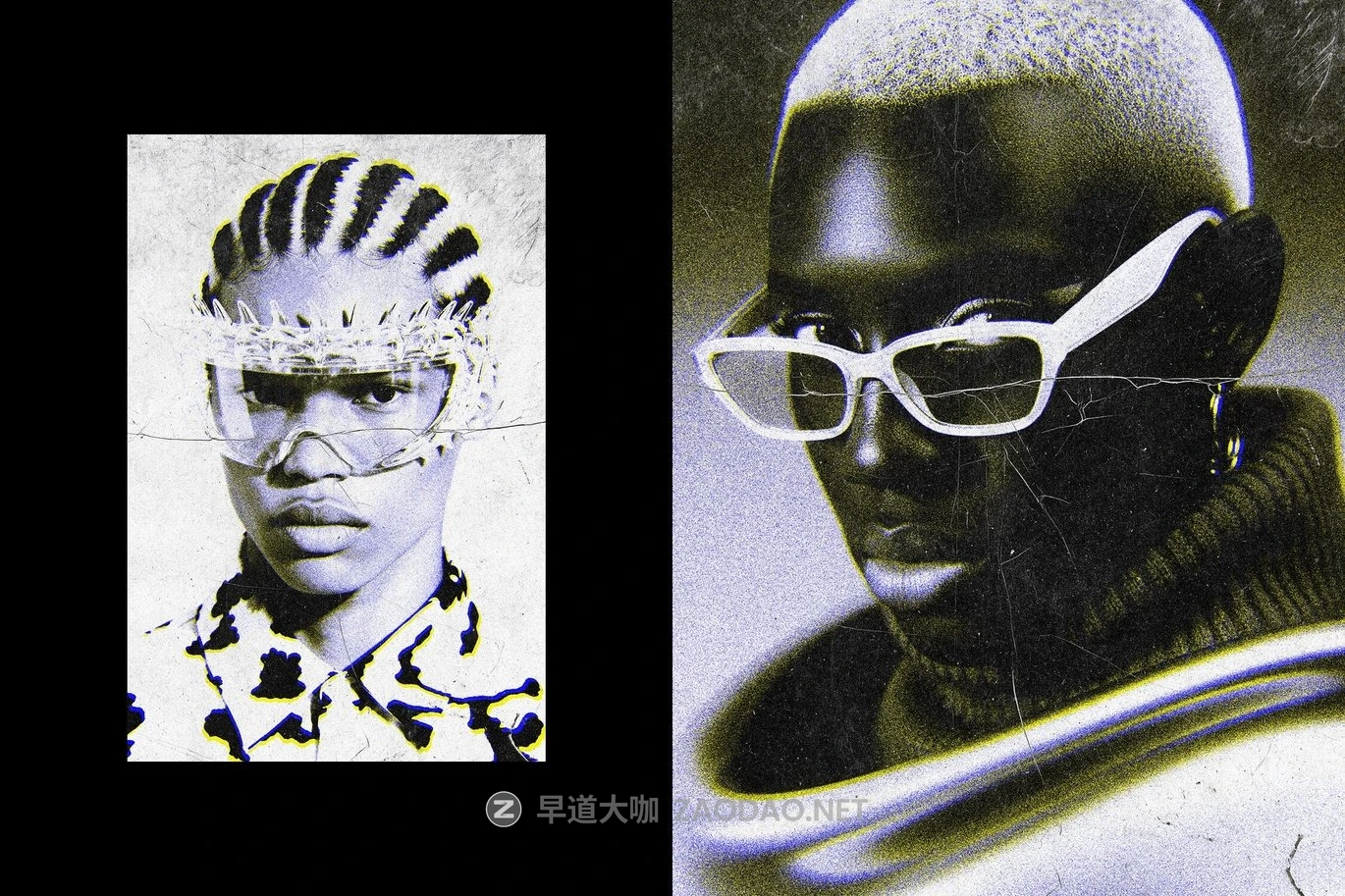 褶皱划痕纸张纹理照片效果ps特效滤镜样机 Textured Risoprint Photo Effect插图1 褶皱划痕纸张纹理照片效果ps特效滤镜样机 Textured Risoprint Photo Effect插图1