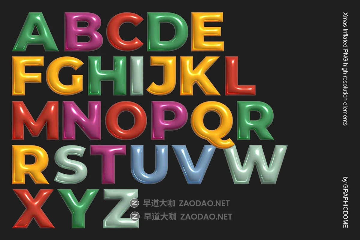 140款可爱创意圣诞节平安夜新年气球字母装饰图案3D立体png免抠图设计素材 Inflated Xmas PNG Elements插图9 140款可爱创意圣诞节平安夜新年气球字母装饰图案3D立体png免抠图设计素材 Inflated Xmas PNG Elements插图9