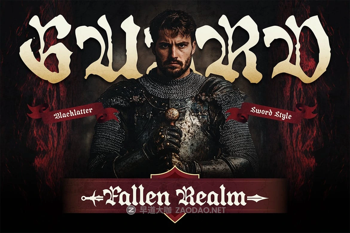 哥特式黑暗奇幻海报游戏电影标题设计装饰英文字体安装包 Bladfour插图2 哥特式黑暗奇幻海报游戏电影标题设计装饰英文字体安装包 Bladfour插图2