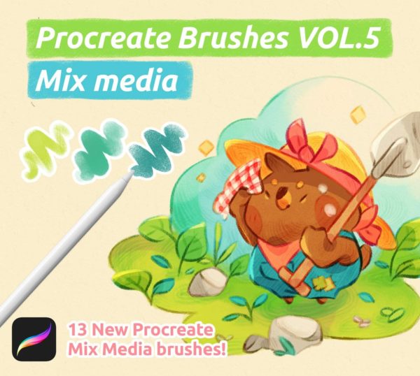 粗糙颗粒点状数字艺术绘画插画procreate笔刷画笔设计素材 Procreate Brushes Vol.5 – Mix Media特色图 粗糙颗粒点状数字艺术绘画插画procreate笔刷画笔设计素材 Procreate Brushes Vol.5 – Mix Media