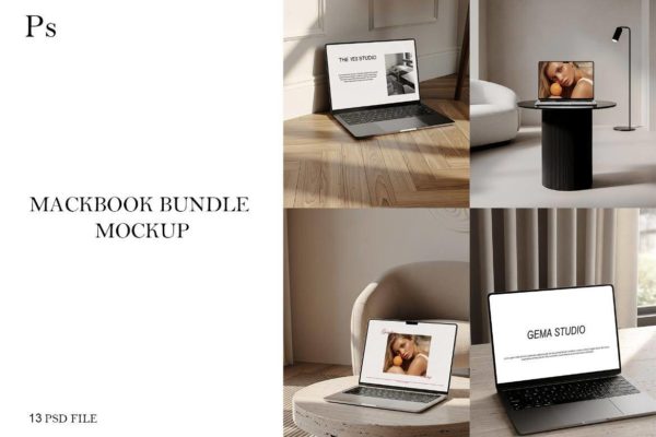 13款真实室内场景网站ui广告作品集设计MacBook电脑贴图psd样机mockup模板素材 MACBOOK MOCKUPS BUNDLE特色图 13款真实室内场景网站ui广告作品集设计MacBook电脑贴图psd样机mockup模板素材 MACBOOK MOCKUPS BUNDLE
