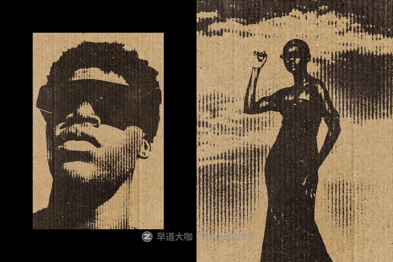 瓦楞纸板条纹半调照片效果ps特效滤镜样机 Cardboard Line Photo Print插图3 瓦楞纸板条纹半调照片效果ps特效滤镜样机 Cardboard Line Photo Print插图3