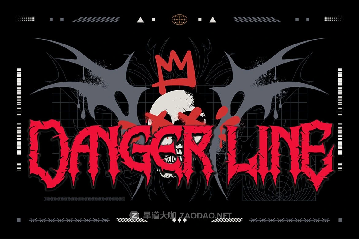 哥特式黑暗金属品牌恐怖片商品印刷设计装饰英文字体安装包 Ravenmorth – Black Metal Gothic Blackletter Font插图4 哥特式黑暗金属品牌恐怖片商品印刷设计装饰英文字体安装包 Ravenmorth – Black Metal Gothic Blackletter Font插图4