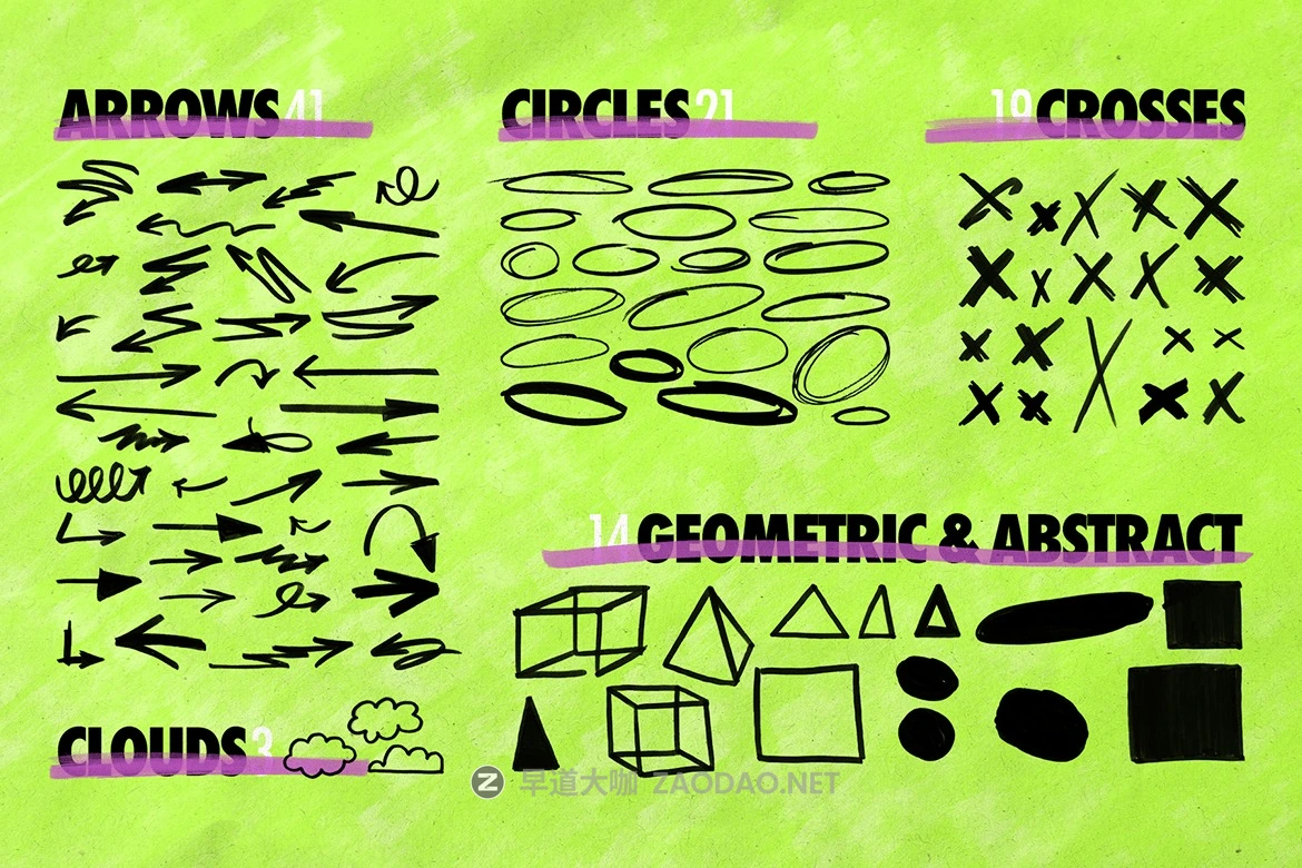 227款街头艺术乱涂乱画手绘线条箭头符号png免抠图设计素材 Scribz – Markers Kit插图1 227款街头艺术乱涂乱画手绘线条箭头符号png免抠图设计素材 Scribz – Markers Kit插图1