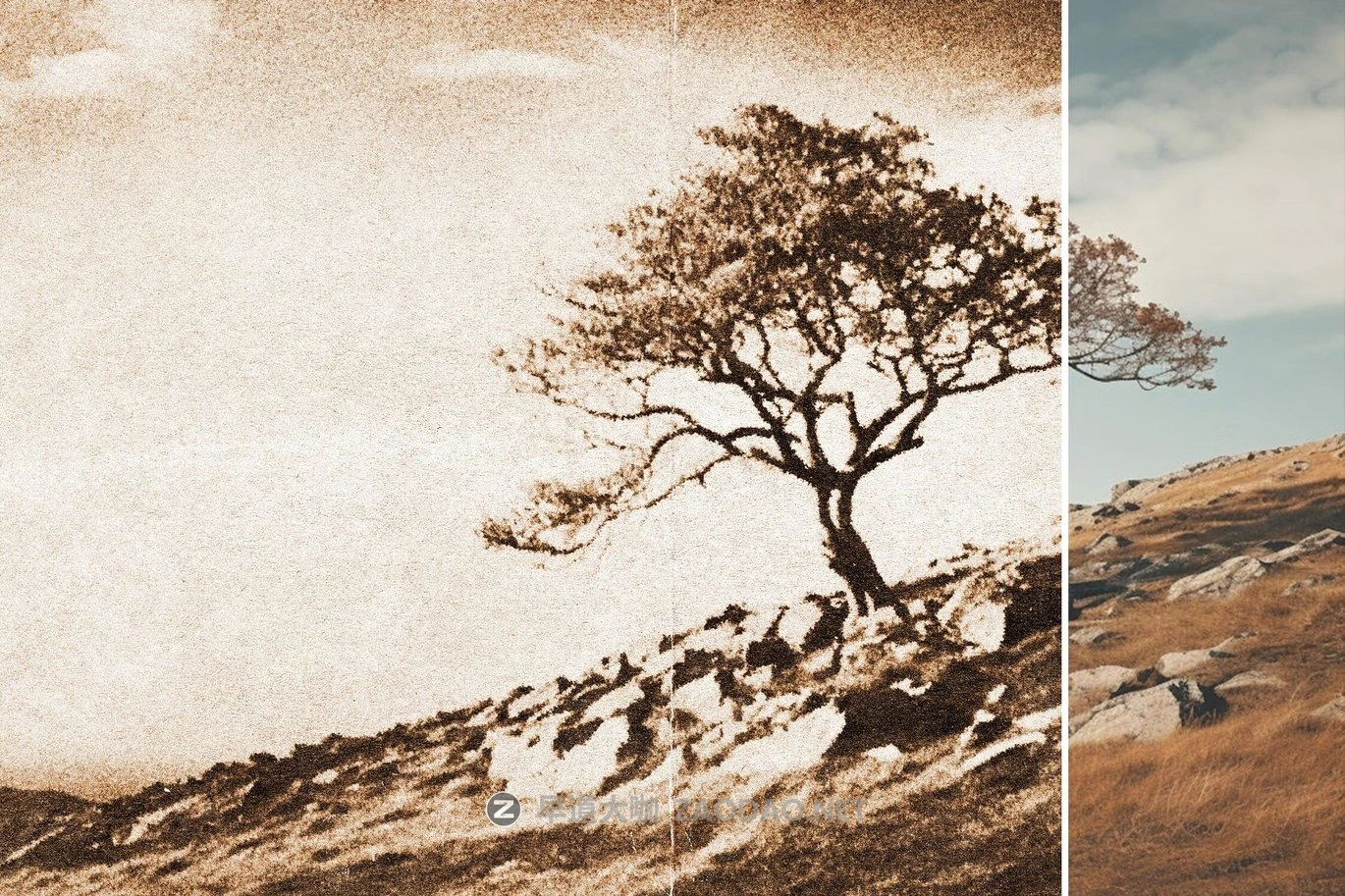 复古模糊燥点折痕打印照片效果ps特效滤镜样机 Vintage Photo Printer Effect插图2 复古模糊燥点折痕打印照片效果ps特效滤镜样机 Vintage Photo Printer Effect插图2