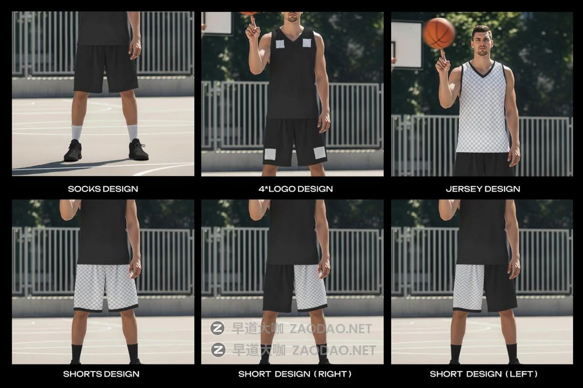 5款真实运动锻炼跑步篮球队服服装设计展示效果图psd样机模板 5 Basketball Uniform Mockups on a European Male on an Outdoor Court插图2 5款真实运动锻炼跑步篮球队服服装设计展示效果图psd样机模板 5 Basketball Uniform Mockups on a European Male on an Outdoor Court插图2