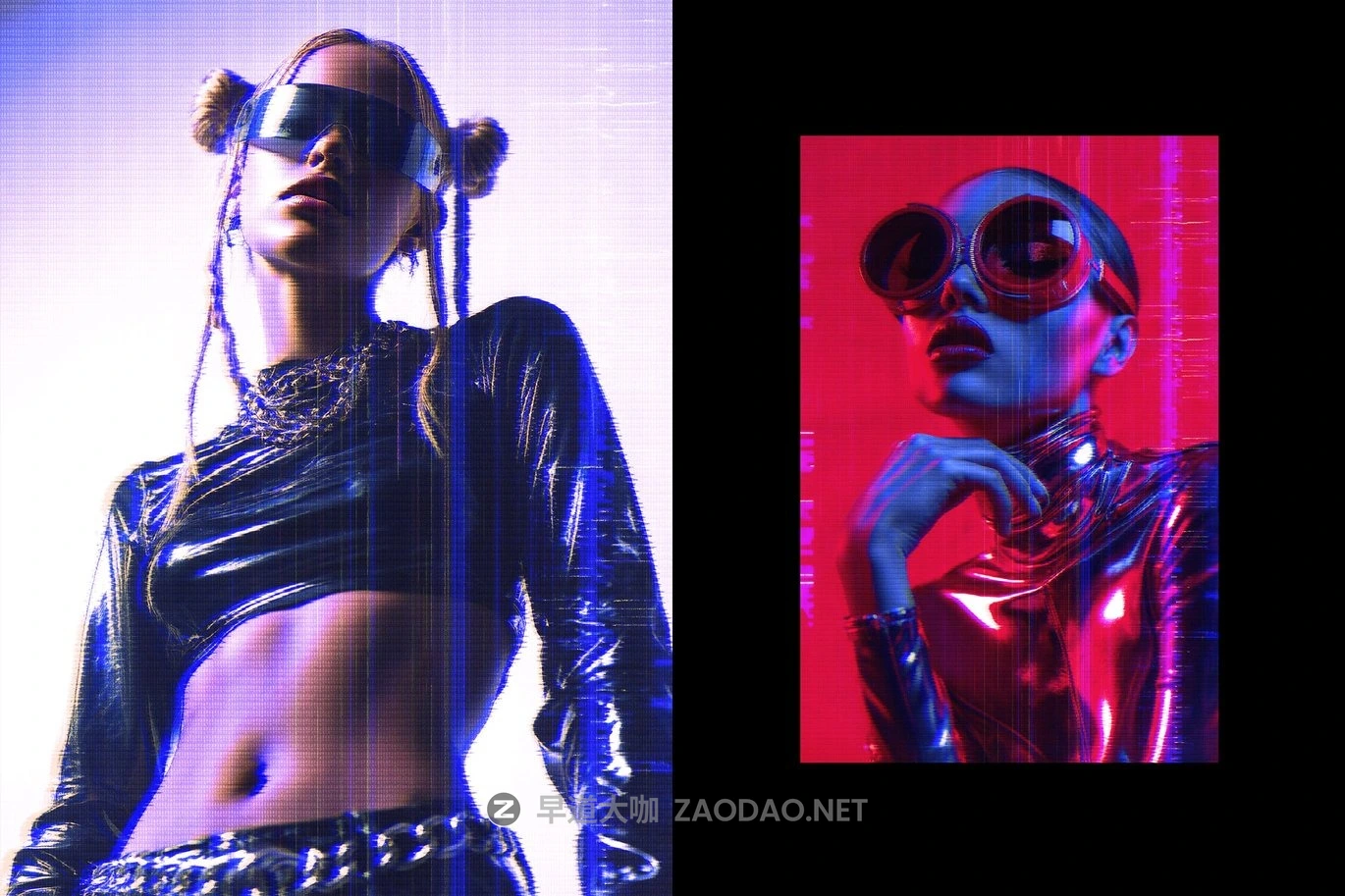 未来科幻赛伯朋克信号故障划痕人像照片修图PS特效滤镜插件样机 Screen Glitch Photo Effect插图3 未来科幻赛伯朋克信号故障划痕人像照片修图PS特效滤镜插件样机 Screen Glitch Photo Effect插图3