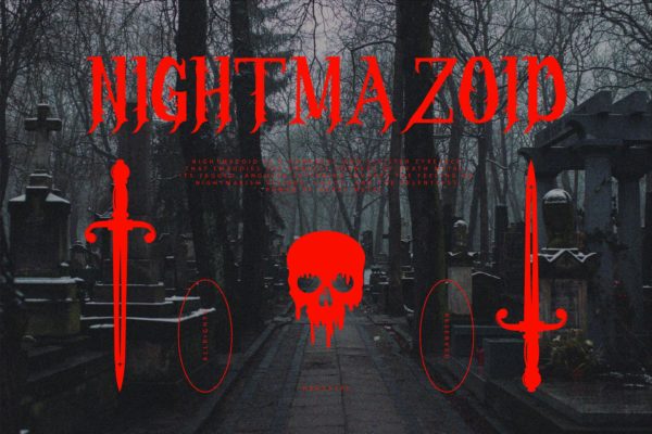 哥特式死亡重金属品牌海报徽标设计装饰英文字体安装包 Nightmazoid – Deathmetal Font特色图 哥特式死亡重金属品牌海报徽标设计装饰英文字体安装包 Nightmazoid – Deathmetal Font