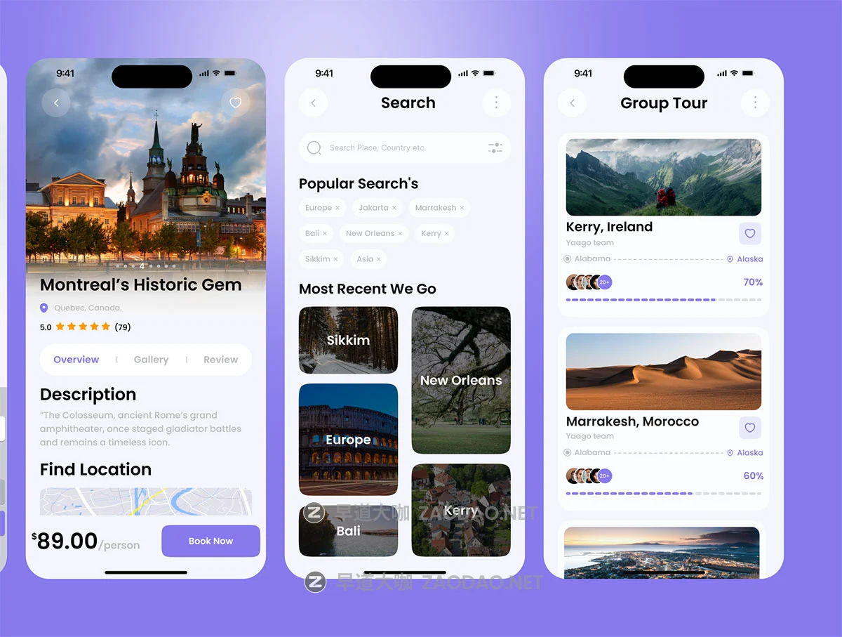 40+屏旅游旅行航班机票酒店行程景点票务预订平台手机应用程序app ui界面设计套件 Fly Go – Travel Mobile App UI Kit插图5 40+屏旅游旅行航班机票酒店行程景点票务预订平台手机应用程序app ui界面设计套件 Fly Go – Travel Mobile App UI Kit插图5