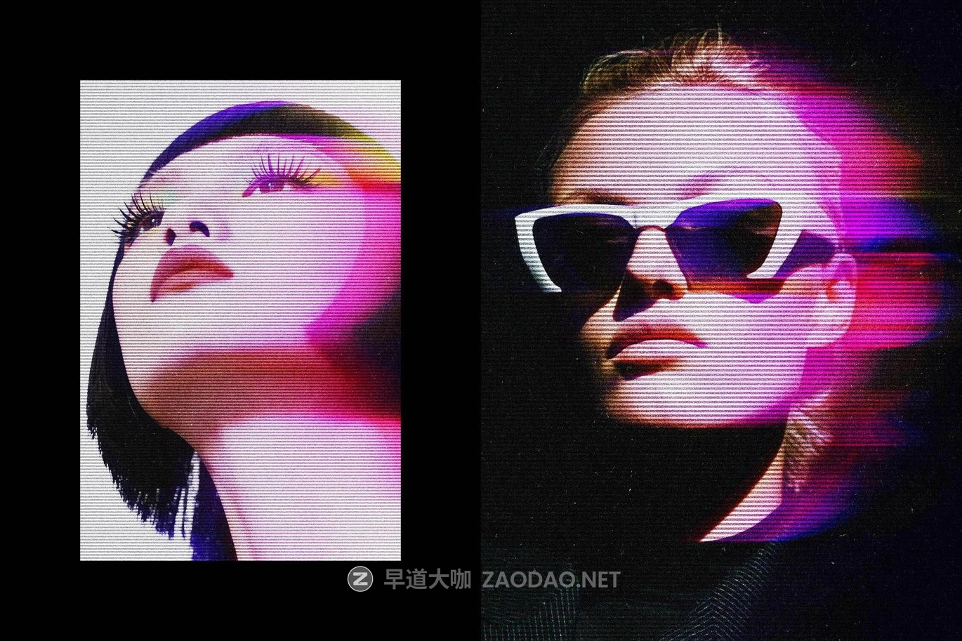 故障模糊燥点海报照片效果ps特效滤镜样机 Blurry Lined Motion Poster Effect插图1 故障模糊燥点海报照片效果ps特效滤镜样机 Blurry Lined Motion Poster Effect插图1