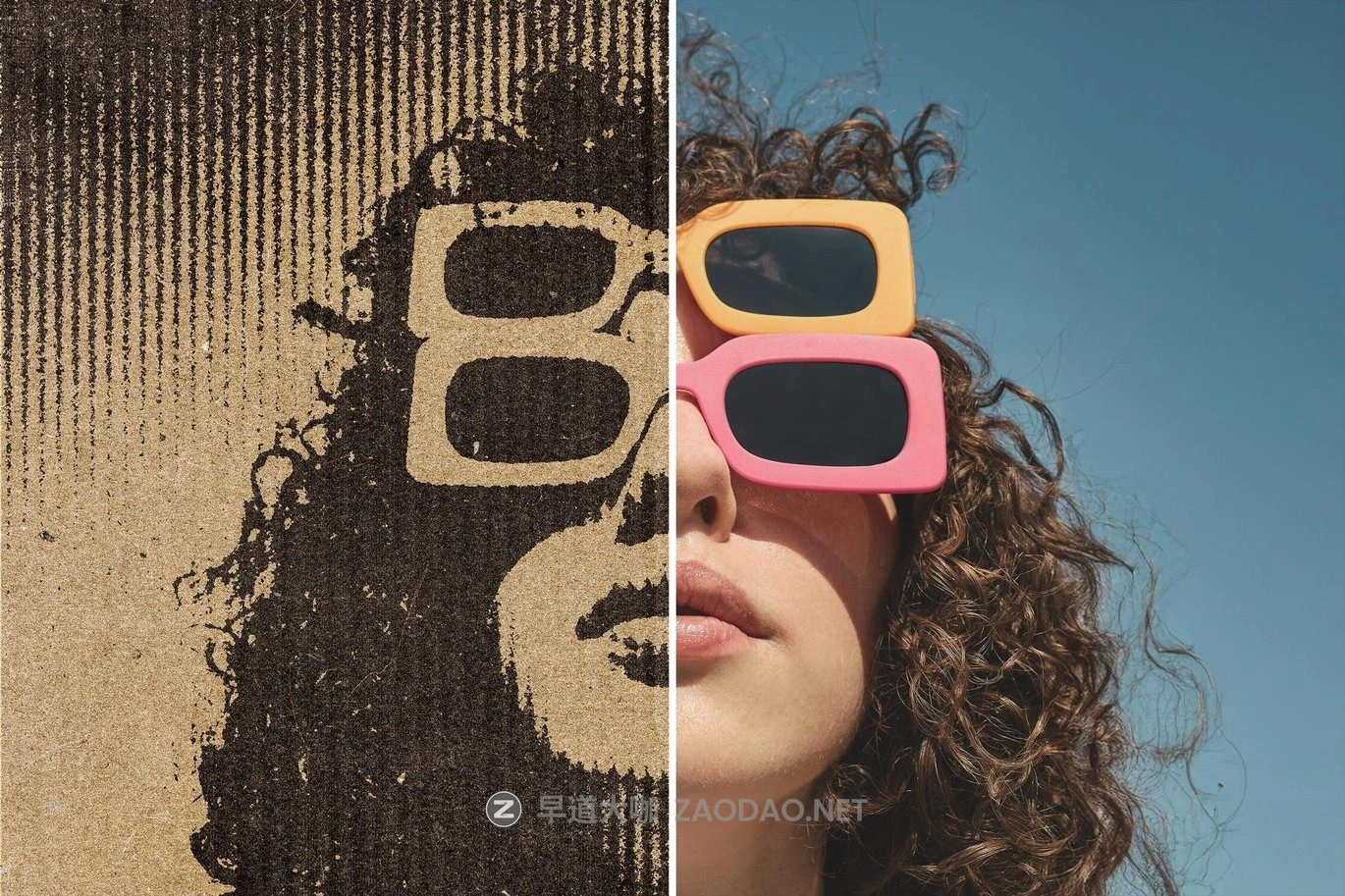 瓦楞纸板条纹半调照片效果ps特效滤镜样机 Cardboard Line Photo Print插图4 瓦楞纸板条纹半调照片效果ps特效滤镜样机 Cardboard Line Photo Print插图4