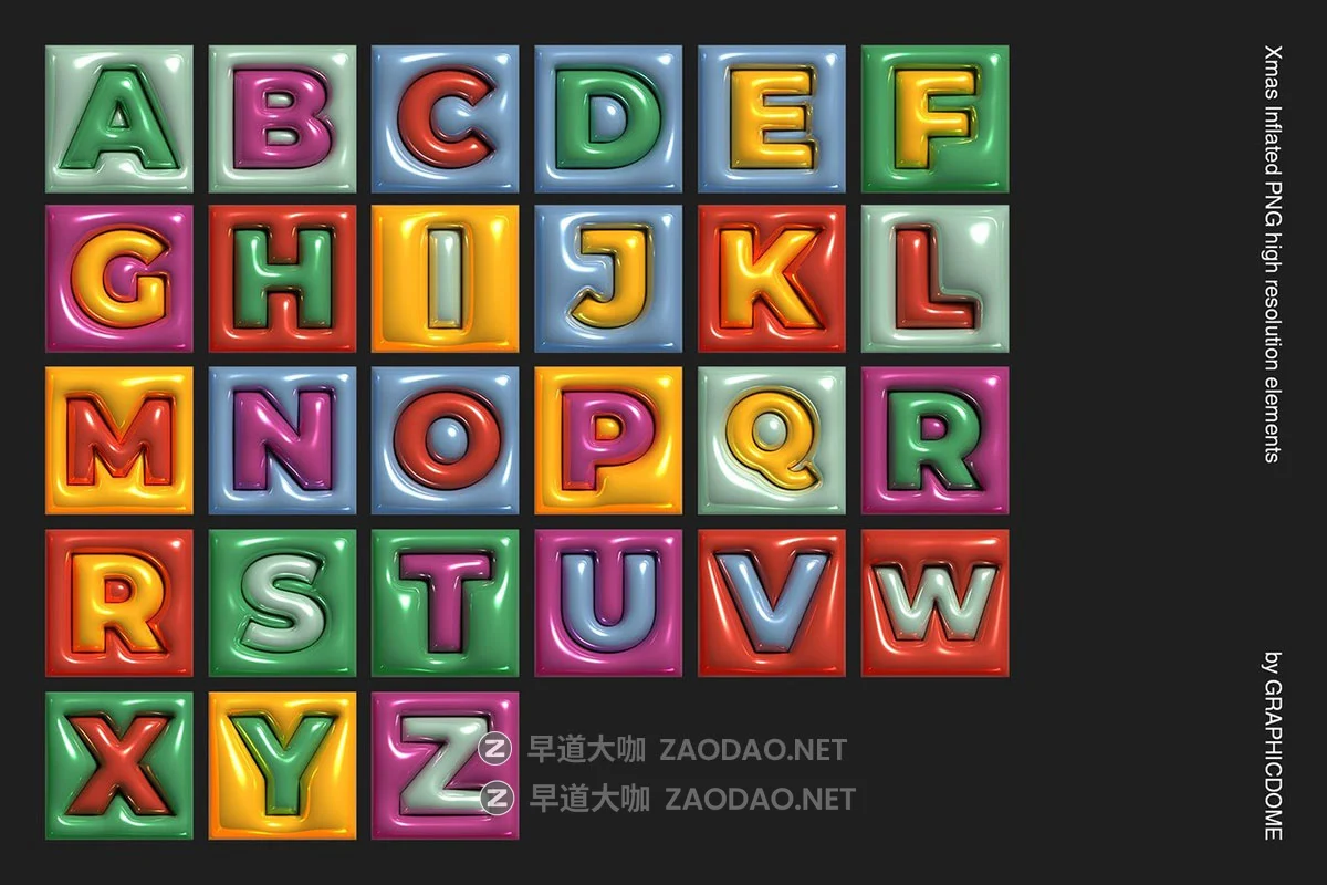 140款可爱创意圣诞节平安夜新年气球字母装饰图案3D立体png免抠图设计素材 Inflated Xmas PNG Elements插图12 140款可爱创意圣诞节平安夜新年气球字母装饰图案3D立体png免抠图设计素材 Inflated Xmas PNG Elements插图12