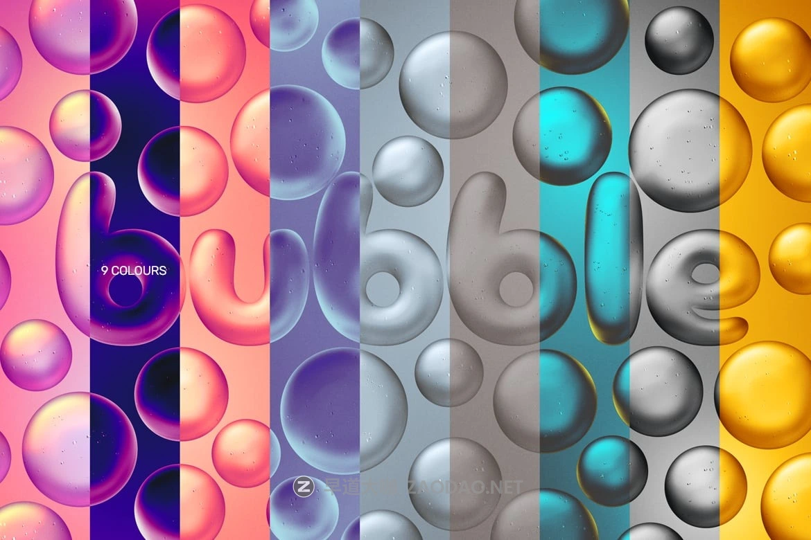 梦幻趣味半透明3D立体肥皂气泡效果标题logo字体设计ps特效样机 Bubble Text Effect插图4 梦幻趣味半透明3D立体肥皂气泡效果标题logo字体设计ps特效样机 Bubble Text Effect插图4