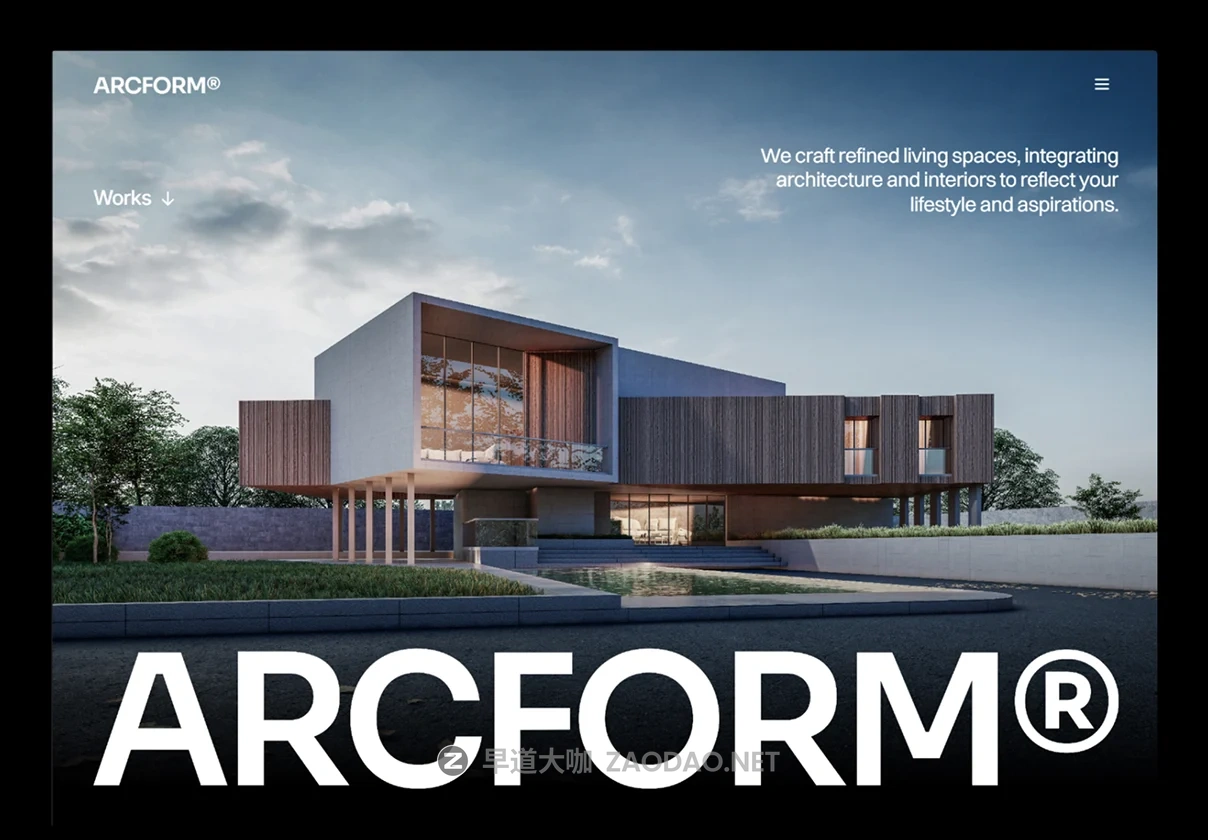 极简响应式建筑外观室内设计作品集案例网站ui界面排版Framer模板素材 ARCFORM® – Architectural Portfolio & Creative Studio插图 极简响应式建筑外观室内设计作品集案例网站ui界面排版Framer模板素材 ARCFORM® – Architectural Portfolio & Creative Studio插图