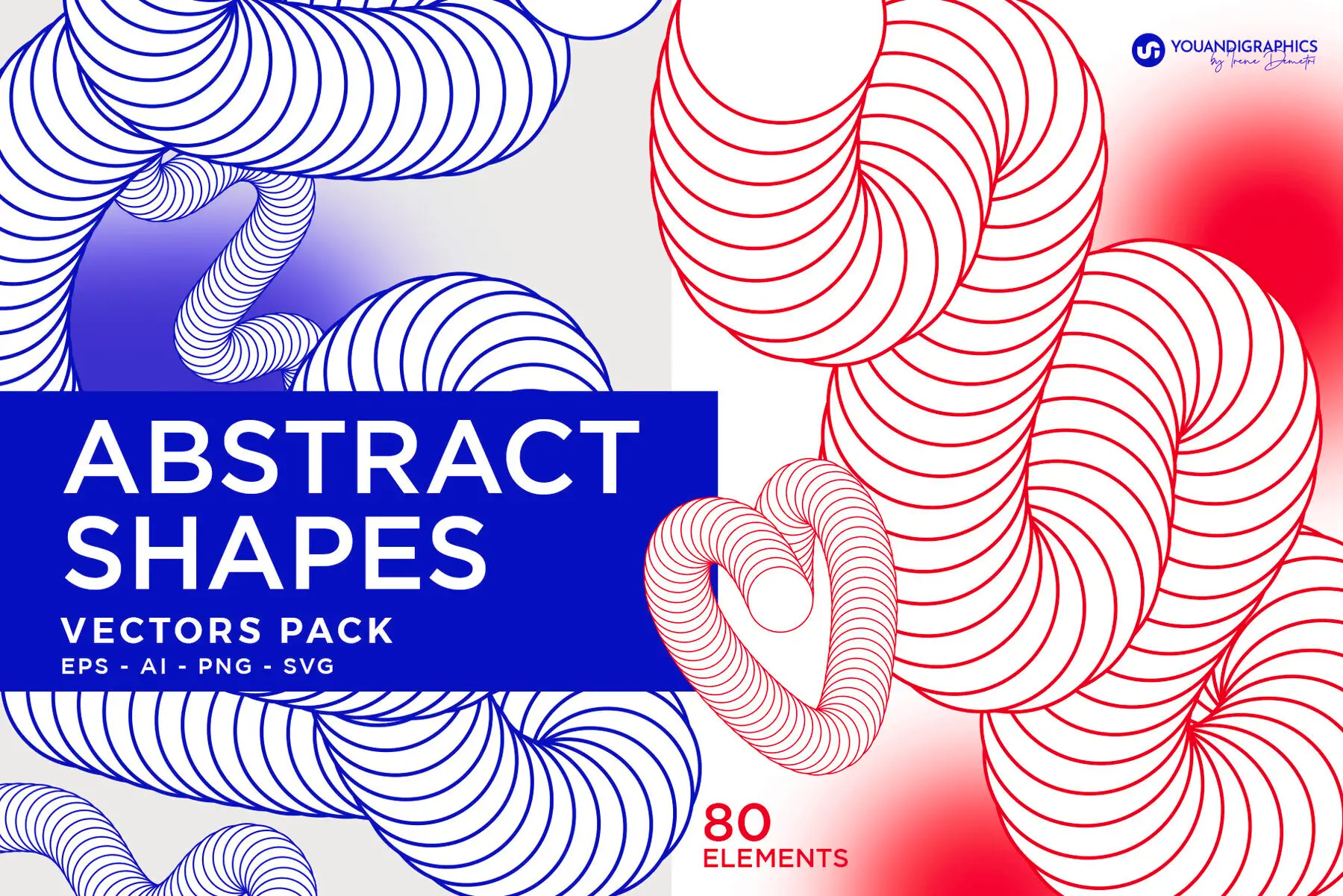40款创意圆环扭曲抽象艺术潮流3D立体几何图形海报设计ai矢量素材 Abstract Vectors Pack特色图 40款创意圆环扭曲抽象艺术潮流3D立体几何图形海报设计ai矢量素材 Abstract Vectors Pack