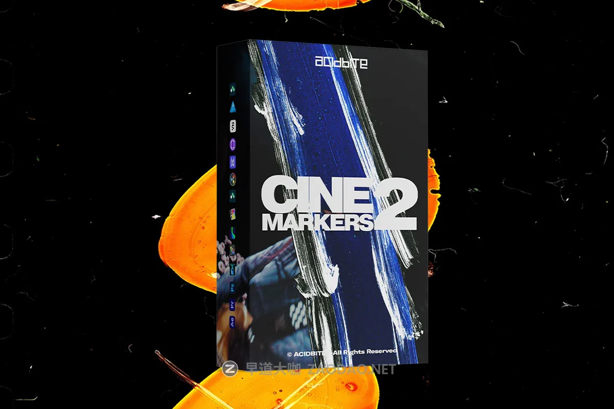 105组复古美学胶片粗糙刮痕打孔笔触涂装音乐厅DJ大屏幕转场过渡+视频教程 Acidbite – Cinemarkers 2插图 105组复古美学胶片粗糙刮痕打孔笔触涂装音乐厅DJ大屏幕转场过渡+视频教程 Acidbite – Cinemarkers 2插图