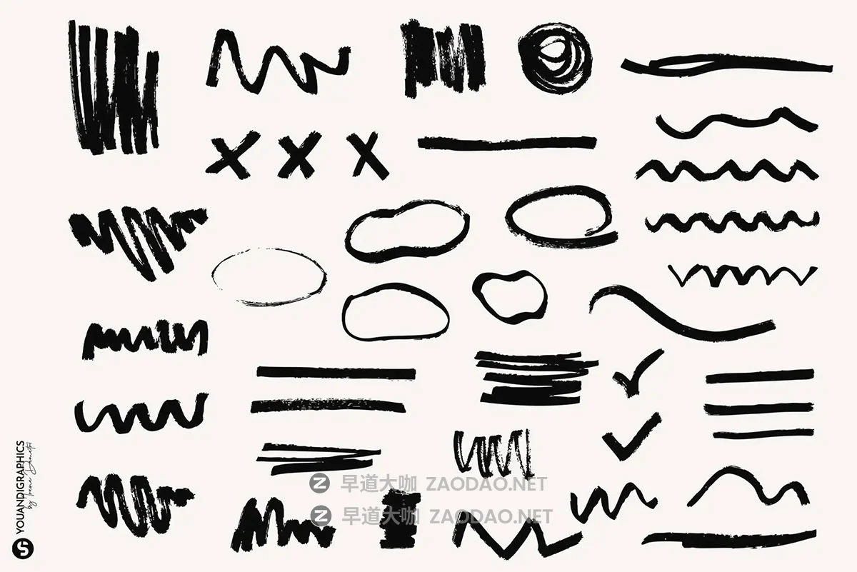 260款创意蜡笔钢笔马克笔乱涂潮流手绘涂鸦草图符号ai矢量素材 Analog Hand Drawn Elements Set插图12 260款创意蜡笔钢笔马克笔乱涂潮流手绘涂鸦草图符号ai矢量素材 Analog Hand Drawn Elements Set插图12