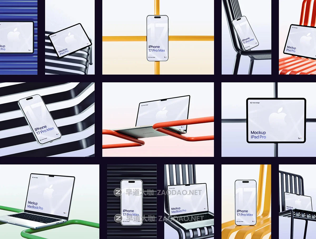 17款工业风手机ui广告作品集展示苹果iPhone手机iPad平板MacBook电脑贴图psd/figma样机模板 Apple device mockup pack — 17 PSD and FIGMA scenes插图9 17款工业风手机ui广告作品集展示苹果iPhone手机iPad平板MacBook电脑贴图psd/figma样机模板 Apple device mockup pack — 17 PSD and FIGMA scenes插图9