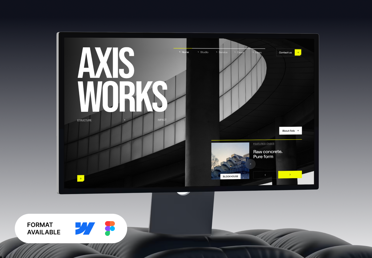 14+屏响应式文化展览馆博物馆建筑室内设计作品集网站ui界面设计figma模板 Axis Works – Architecture Webflow Template特色图 14+屏响应式文化展览馆博物馆建筑室内设计作品集网站ui界面设计figma模板 Axis Works – Architecture Webflow Template