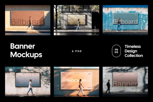 6款城市街头品牌宣传主视觉画面海报广告牌设计ps展示效果样机mockup模板素材 Banner Mockups特色图 6款城市街头品牌宣传主视觉画面海报广告牌设计ps展示效果样机mockup模板素材 Banner Mockups
