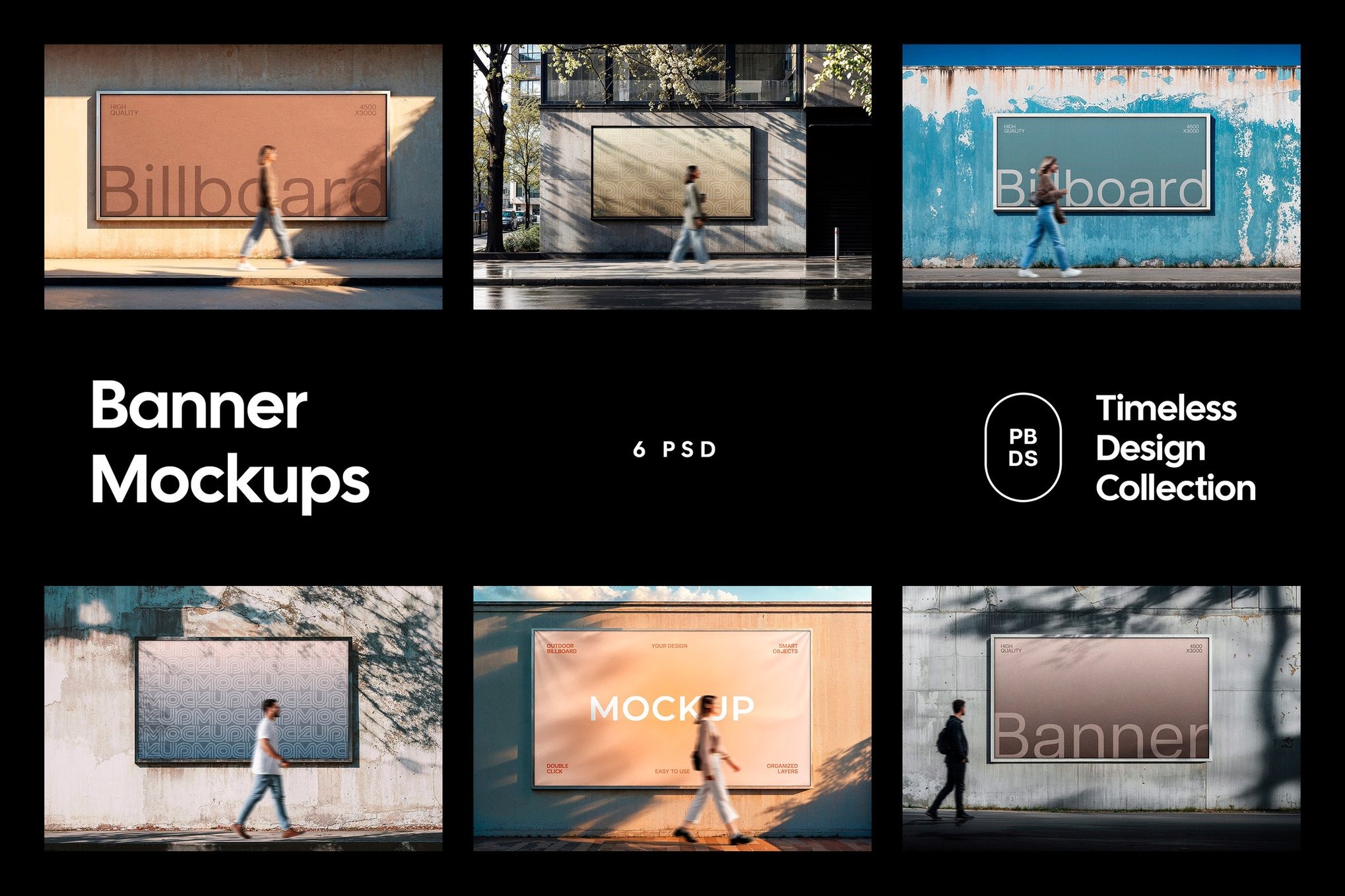 6款城市街头品牌宣传主视觉画面海报广告牌设计ps展示效果样机mockup模板素材 Banner Mockups特色图 6款城市街头品牌宣传主视觉画面海报广告牌设计ps展示效果样机mockup模板素材 Banner Mockups