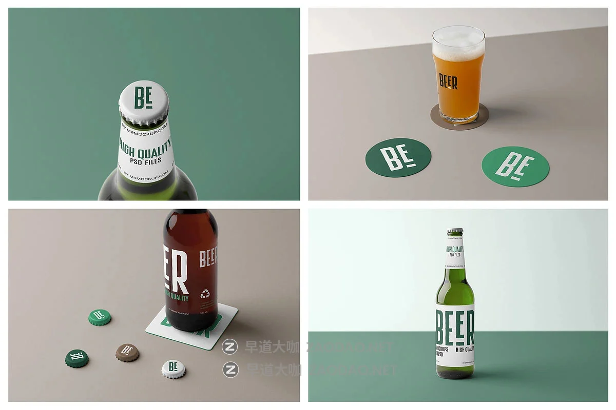 18款饮料啤酒瓶酒标瓶盖杯垫玻璃酒杯易拉罐包装设计展示效果图ps样机素材 Beer Mockups by Mr.Mockup插图8 18款饮料啤酒瓶酒标瓶盖杯垫玻璃酒杯易拉罐包装设计展示效果图ps样机素材 Beer Mockups by Mr.Mockup插图8