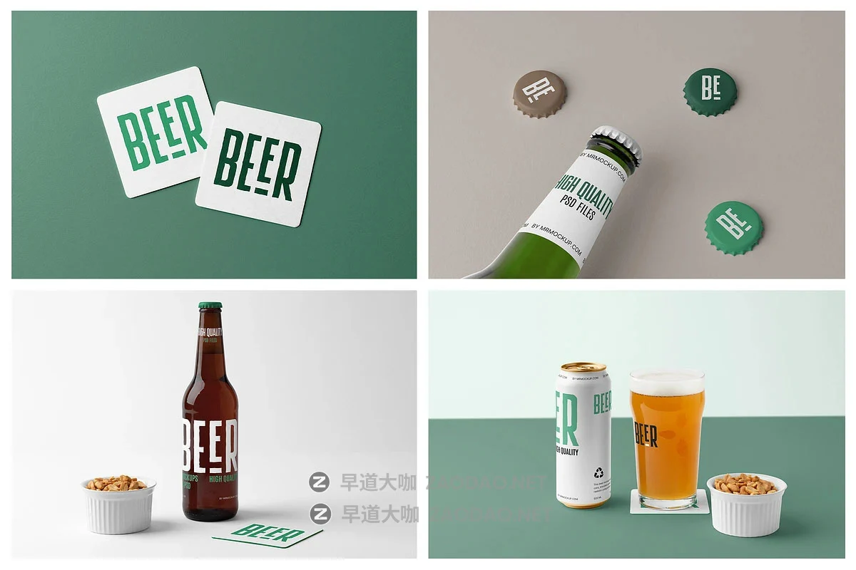 18款饮料啤酒瓶酒标瓶盖杯垫玻璃酒杯易拉罐包装设计展示效果图ps样机素材 Beer Mockups by Mr.Mockup插图6 18款饮料啤酒瓶酒标瓶盖杯垫玻璃酒杯易拉罐包装设计展示效果图ps样机素材 Beer Mockups by Mr.Mockup插图6