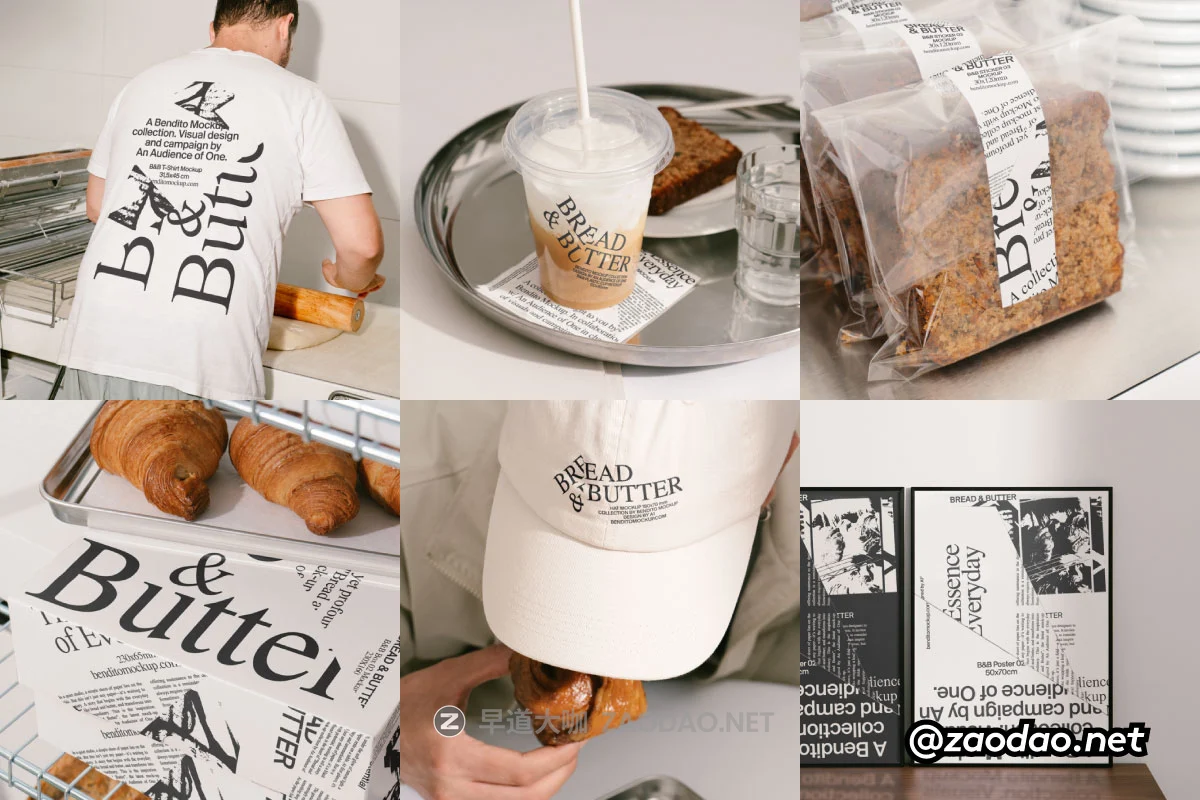 7款高级小众面包VI设计包装袋包装纸T恤咖啡杯棒球帽海报PS贴图样机模板 Bendito Mockup – Bread & Butter P3插图 7款高级小众面包VI设计包装袋包装纸T恤咖啡杯棒球帽海报PS贴图样机模板 Bendito Mockup – Bread & Butter P3插图