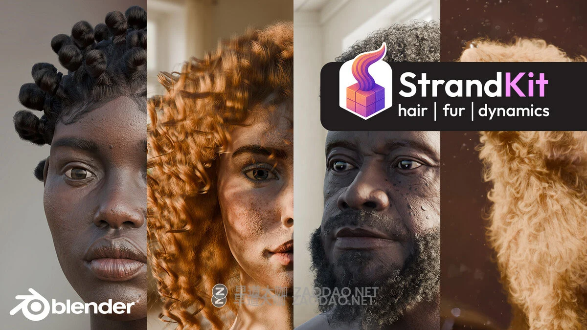 Blender真实头发毛发系统化资产预设库 StrandKit V1.5.1 Blender – Strandkit The Hair, Fur & Dynamics Library插图4 Blender真实头发毛发系统化资产预设库 StrandKit V1.5.1 Blender – Strandkit The Hair, Fur & Dynamics Library插图4