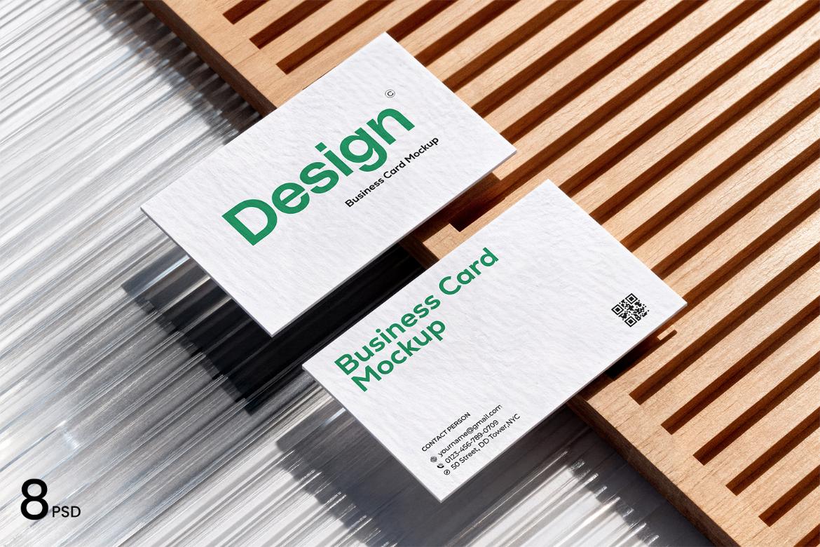 8款真实场景商务企业个人名片卡片会员卡品牌设计展示效果图ps贴图样机 Business Card Mockup with Minimal Background特色图 8款真实场景商务企业个人名片卡片会员卡品牌设计展示效果图ps贴图样机 Business Card Mockup with Minimal Background