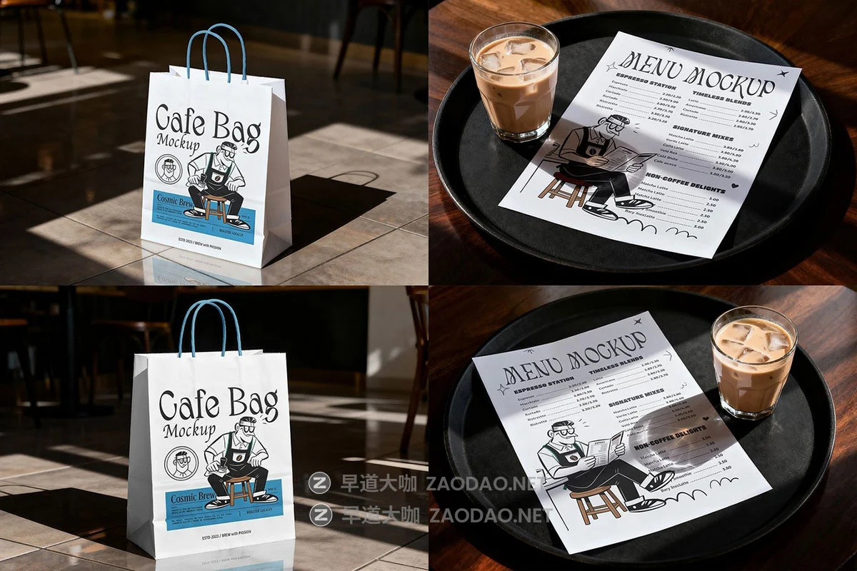 12款真实咖啡品牌vi设计包装袋纸杯菜单名牌标牌展示效果图psd样机 Cafe Branding Mockup插图3 12款真实咖啡品牌vi设计包装袋纸杯菜单名牌标牌展示效果图psd样机 Cafe Branding Mockup插图3