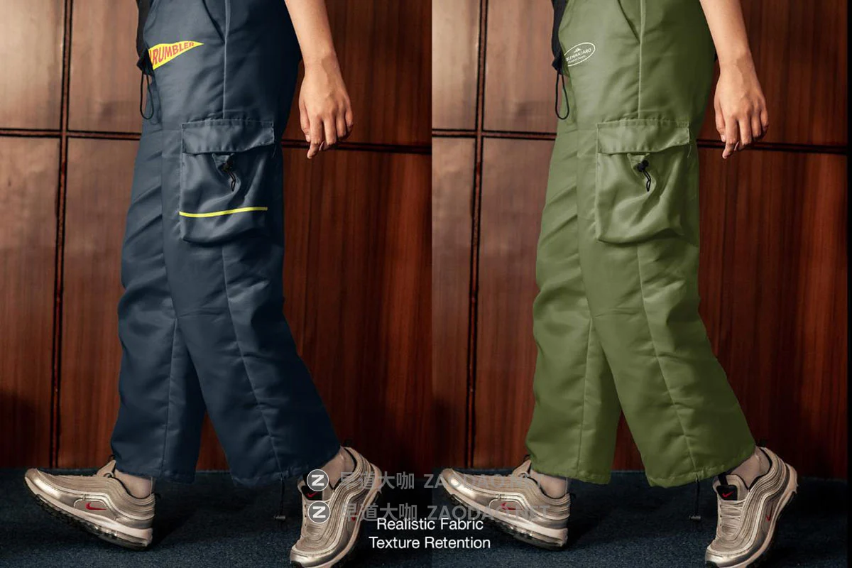 5款街头艺术工装裤宽松裤子印花logo设计展示效果图psd样机模板 Cargo Pants Mockup (With Model)插图6 5款街头艺术工装裤宽松裤子印花logo设计展示效果图psd样机模板 Cargo Pants Mockup (With Model)插图6
