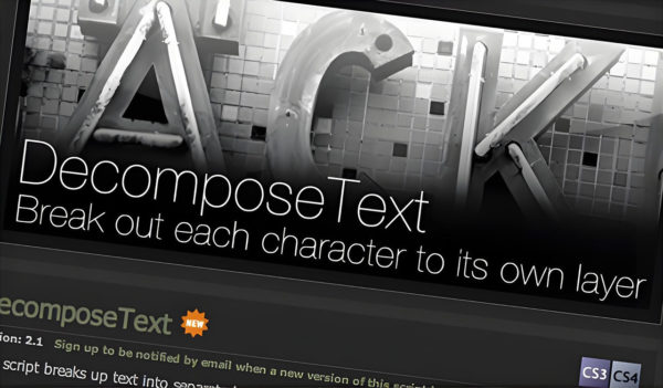 AE脚本 文字拆分分割分离成单独图层工具 Aescripts – DecomposeText v3.1特色图 AE脚本 文字拆分分割分离成单独图层工具 Aescripts – DecomposeText v3.1