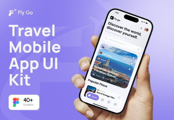 40+屏旅游旅行航班机票酒店行程景点票务预订平台手机应用程序app ui界面设计套件 Fly Go – Travel Mobile App UI Kit特色图 40+屏旅游旅行航班机票酒店行程景点票务预订平台手机应用程序app ui界面设计套件 Fly Go – Travel Mobile App UI Kit