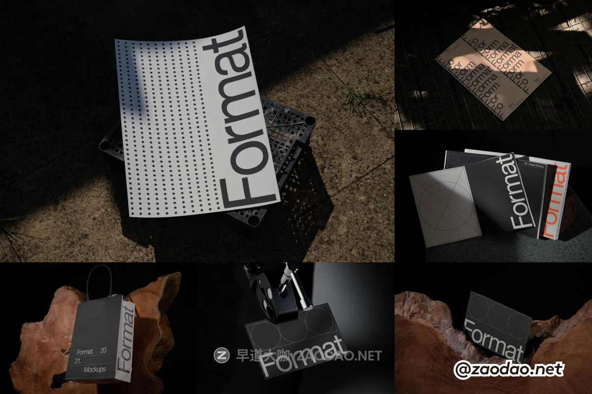 8款高级场景质感海报画册书籍名片手提袋vi品牌设计ps展示效果图样机模板 Format Mockup – BATCH 001 Collection P1插图 8款高级场景质感海报画册书籍名片手提袋vi品牌设计ps展示效果图样机模板 Format Mockup – BATCH 001 Collection P1插图