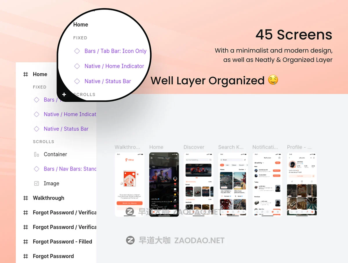 80+屏暗黑社区短视频录制剪辑合成app应用程序ui界面设计figma模板套件 Glimp – Short Video Social Platform (V1)插图3 80+屏暗黑社区短视频录制剪辑合成app应用程序ui界面设计figma模板套件 Glimp – Short Video Social Platform (V1)插图3